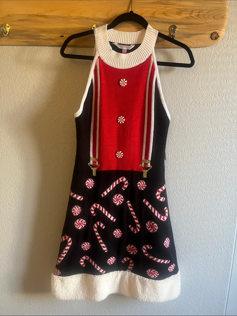 No Boundaries Black & Red Candy Cane Midi Dress
